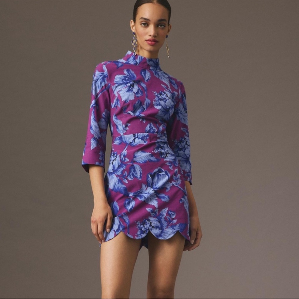 Maeve Mock-Neck Shift Mini Dress - Sz 6